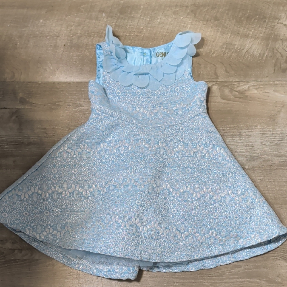 Elegant Blue Floral Kids Dress